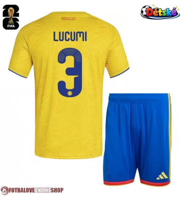 Kolumbie Jhon Lucumi #3 Domácí dres komplet pro Děti MS 2026 Krátkým Rukávem (+ Krátké kalhoty)